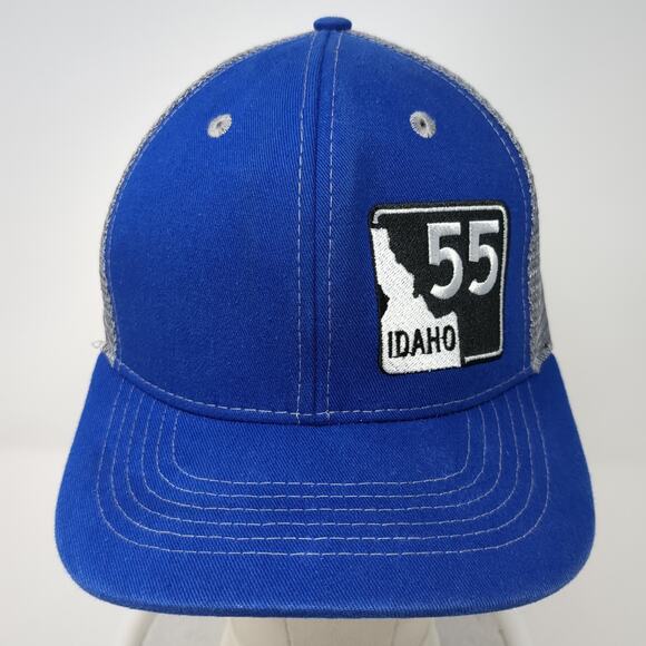 Idaho 55 Snapback Trucker Hat Blue OS Adjustable Mesh Back Arcadian Outfitters - Picture 2 of 9